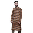 thumbnail image 4 of Atasi Mens Summer Kurta Shirt Printed Long Kurta Cotton Poplin Ethnic Shirt, 4 of 7