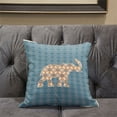 thumbnail image 4 of Elephant Silhouette Duo Indoor/Outdoor Pillow with Removable Cover in Green Pink Orange16x16, 4 of 4