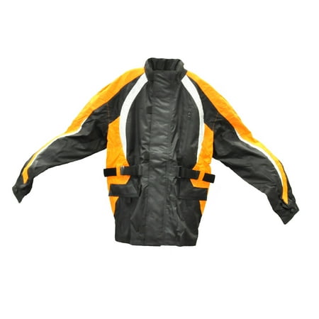 Fulmer, TRS2ORGM, Men's TRS2 StormTrak Rain Suit Motorcycle Rain Jacket, Pants & Carry Bag - Orange,
