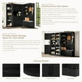 thumbnail image 6 of L-Shaped Hall Tree with Storage and 4 Hooks, Multifunctional 2-in-1 Mudroom Storage Organizer with Bench, Center Storage Open Cabinets for Living Room, Kitchen and Hallway, Black, 6 of 9