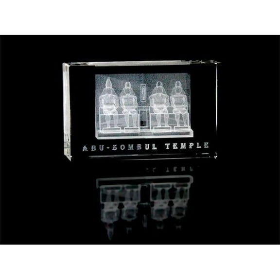 Asfour Crystal 1168-100-70 2.4 L x 4 H x 1.4 W in. Crystal Laser-Engraved Abu Sombul Temple Monuments Laser-Cut