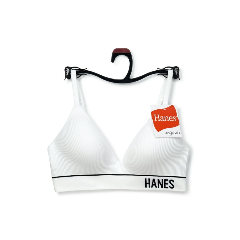 Hanes Women's Originals Wireless Seamless Rib Bralette, ComfortFlex Fit  Wirefree Bra, White, XS : : Fashion