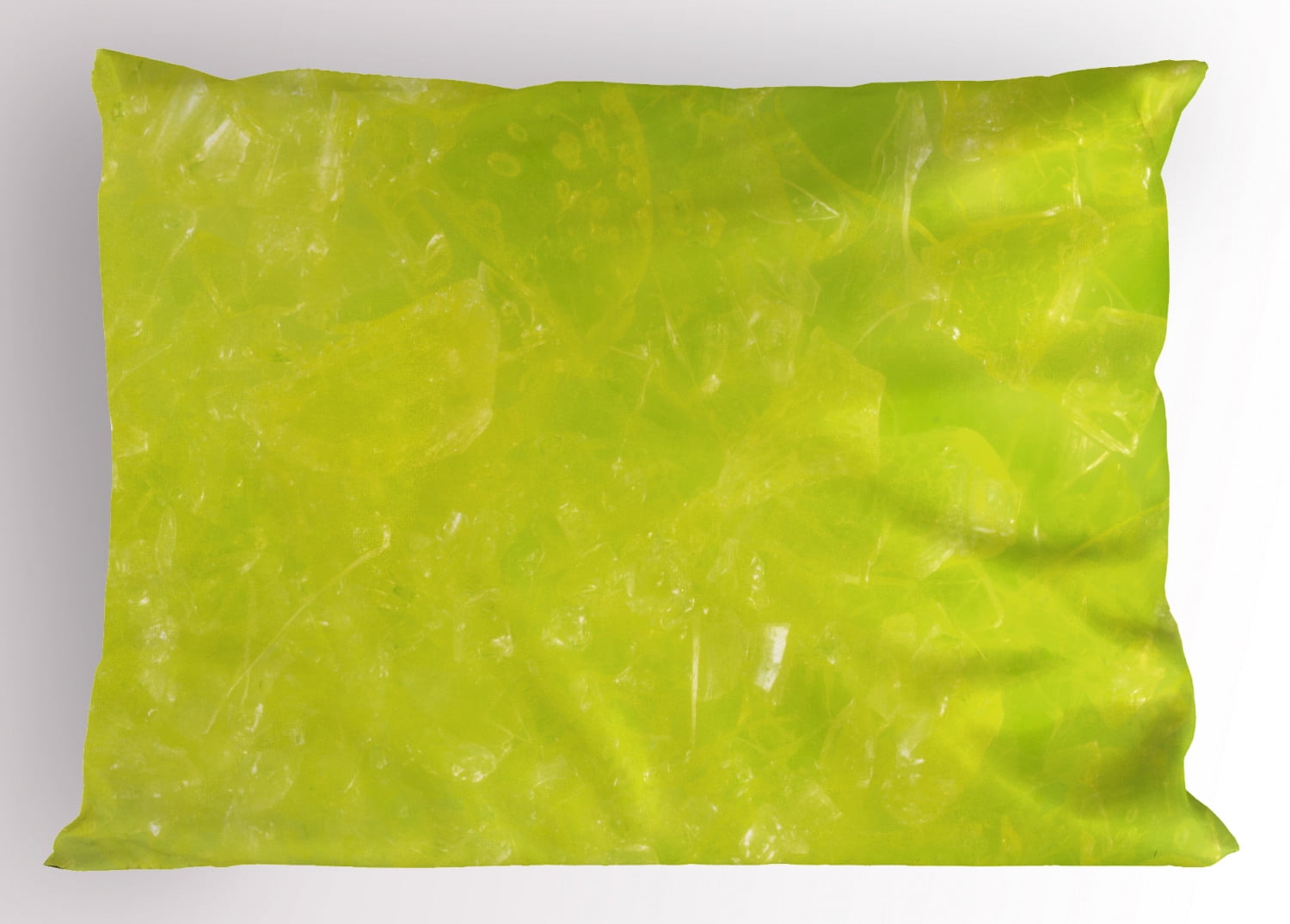 Lime Green Pillow Sham Grunge Hazy Color Background With Scattered