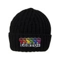 thumbnail image 1 of Gravity Threads LGBTQ+ Rainbow Fists Knitted Cuffed Beanie - Black, 1 of 1