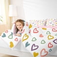 thumbnail image 4 of Homewish Cartoon Heart Print Full Size Comforter Sets,Kawaii Loves Pattern Bedding Comforter Set,Colorful Graffiti Bedding Sets For Girl,Ultra Soft Home Decor Reversible,3 Pieces, 4 of 8