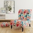 thumbnail image 2 of Designart "Abstract Wave In Neutral Tones" Multicolor Abstract Upholstered Accent Chair - Modern Arm Chair For Bedroom, 2 of 5