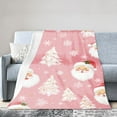 thumbnail image 4 of SPXUBZ Pink Santa Claus Christmas Flannel Throw Blanket with Snowflakes and Trees for Winter Christmas Gift Home Sofa Bed Decoration 50x40 inch, 4 of 5