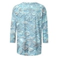 thumbnail image 5 of Women's Casual 3/4 Sleeve T-Shirts Dressy Casual Floral Print Tops Trendy Plus Size Crew Neck Tunic Loose Boho Blouse, 5 of 6
