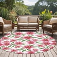 thumbnail image 5 of Summer Lily Round Living Room Rugs 6 ft, Watercolor Pink Flower Pastoral Style Washable Area Rug with Non-Slip Sturdy Edge Binding Round Carpet for Kitchen Office Bedroom, 5 of 9