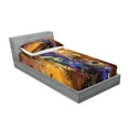 thumbnail image 2 of Ambesonne Colorful Fitted Sheet & Pillow Sham Set, Prometheus Cave View, Twin, Multicolor, 2 of 2