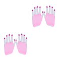 thumbnail image 3 of sweethay Guantes sin dedos para mujeres Accesorios Emo Tejido fino Pulgares Agujeros Actividades al aire libre Suministros para el hogar rosa Rosa claro corto 2Conjunto, 3 of 6