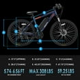 thumbnail image 5 of 350W Electric Mountain Bike, 27.5" Bicycle with Removable 36V Battery and Suspension Fork, Professional 21 Speed Gears, Blue, LJ3995, 5 of 7