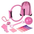 thumbnail image 1 of 13 piezas Pilates Circle Set Bandas de resistencia con pelota versátil con anillo de de bolsas de almacenamiento para un ejercicio de muslo Rosa, 1 of 8
