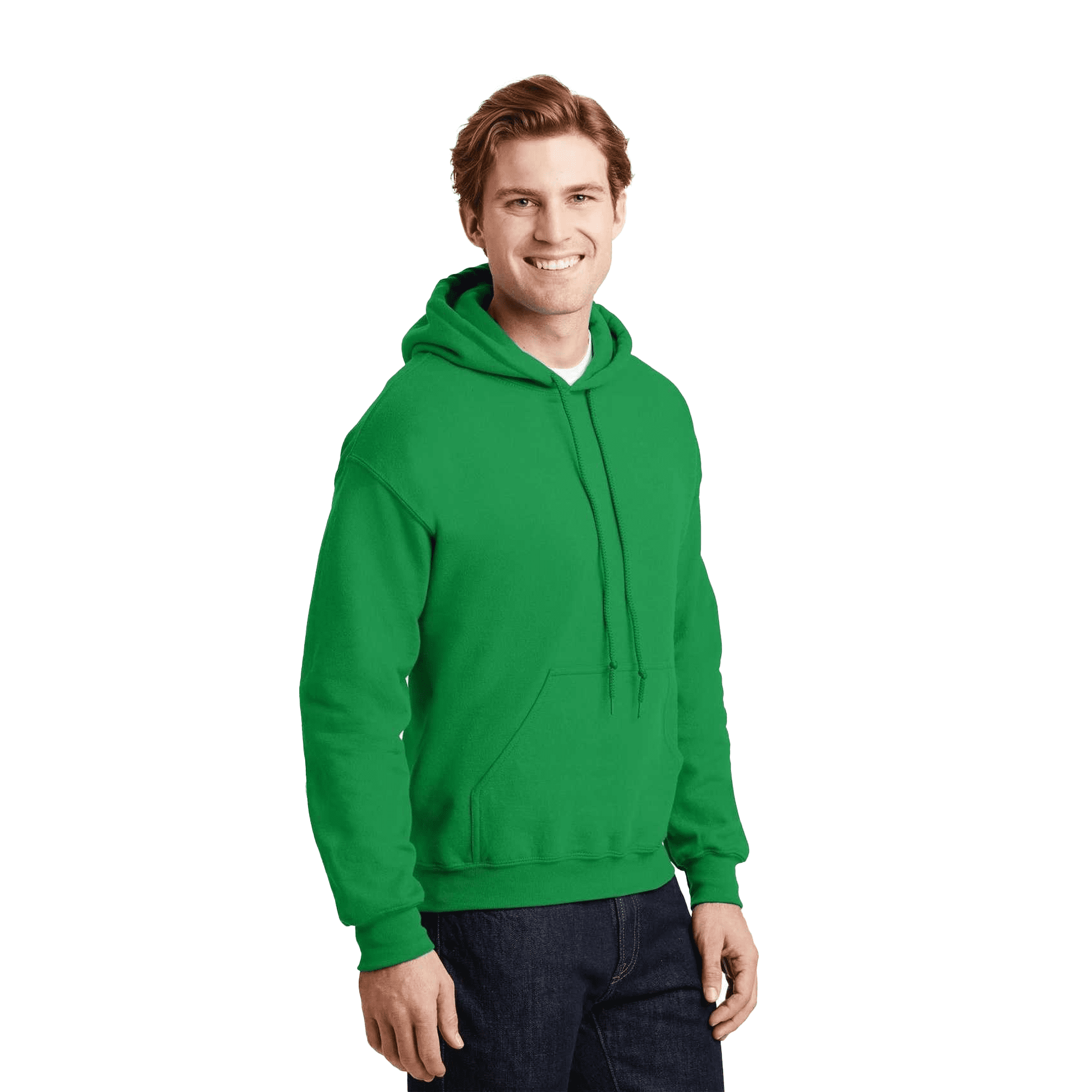 Gildan Men's Hooded Sweatshirt Irish Green with Pocket, Size-S - Fleece Cozy Heavy Blend 50/50 Cotton/Polyester | Casual Hoodie, 8 oz