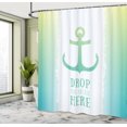 thumbnail image 5 of Ambesonne Ocean Shower Curtain, Words Green Ombre Anchor, 69"Wx84"L, Green White, 5 of 5
