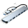 thumbnail image 4 of Aluminium Alloy Expander Laptop Dock Station OTG Adapter PD Charging Type-C Splitter USB 3.0 USB C HUB 7 IN 1, 4 of 8