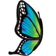 thumbnail image 2 of Blue Radiant Holographic Butterfly Balloon 46", 2 of 5