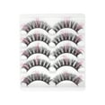 thumbnail image 1 of Unique Bargains 5 Pair 3D Curly Mix Color False Eyelashes for Makeup Pink, 1 of 4
