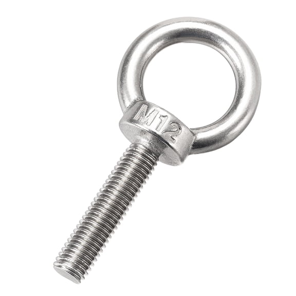 Unique Bargains 2 Pcs M12x50mm Thread 30mm Inside Dia 47mm OD Stainless Steel Lifting Eye Bolt