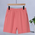 thumbnail image 5 of WRKEKC Shorts for Teen Girls, Girls Summer Shorts, Children's Solid Color Cotton Loose Elastic Waist Pocket Pants, 5 of 5