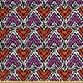 thumbnail image 1 of Geometric Fabric by the Yard Upholstery, Traditional Fashion Ornament Patch Crosslinked Design, Decorative Fabric for DIY and Home Accents, Fuchsia Dark Orange by Ambesonne, 1 of 4