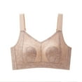 thumbnail image 3 of LYEAA Push up Bras for Women No Underwire Plus Size Lace Padded Wireless Daily Bras Wirefree Adjustable Strap Lift Soft Bralette Breathable Comfort Sleeping Bras Brown 4XL, 3 of 4