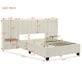 thumbnail image 3 of Full Size Platform Bed with Big Headboard, Velvet Upholstered Bed Frame with Wood Slat Support for Boys Girls AdultsBedroom Furniture, No Box Spring Needed, Easy Assembly, Beige, 3 of 9