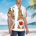 thumbnail image 3 of Balery Christmas Gnomes In Leopard Camisas hawaianas de manga corta para hombre, camisas playeras de corte holgado, camisas de vacaciones con botones,3X-Large, 3 of 7