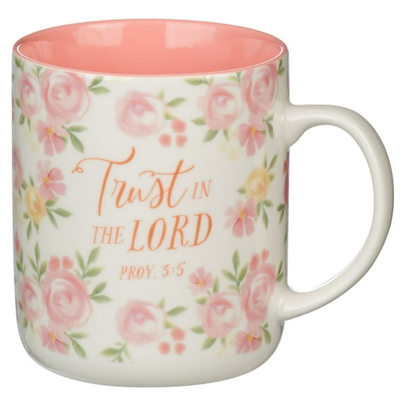 Mug Pink Floral Trust in the Lord Prov. 3:5, (Hardcover)