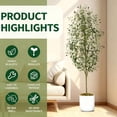 thumbnail image 5 of 7FT Artificial Olive Tree –  Indoor Tall Faux Olive Trees Large Fake Olive Silk Tree Realistic Olive Plants with Branches and Fruits for Home Decor Office Living Room, 5 of 6