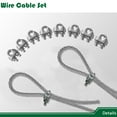 thumbnail image 5 of Shade Sail Hardware Kit with 50FT Cable Wire Rope for Rectangle Triangle Sunshade Installation, 3/16" Stainless Coated Cables for Garden String Light Hanging, Included 8 Pcs Clamps, 5 of 5