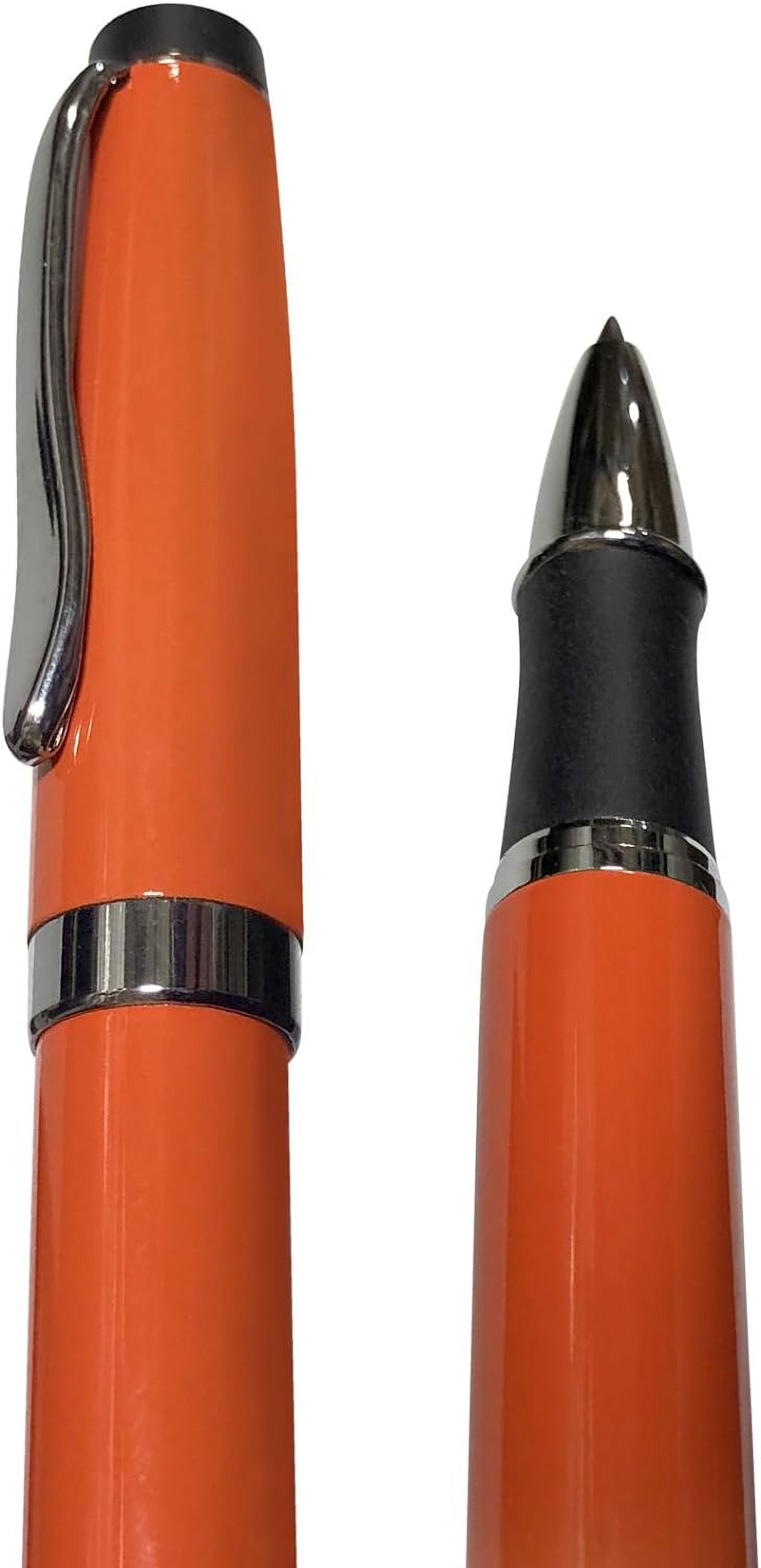 Gripper Rollerball Pen - Orange Gloss with Anti Slip Grip (Budget Friendly Pen)