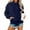 Navy #031, variant on Mohiass Womens Sweatshirt Soft Pullover Comfy Oversized Hooded Crew Neck Plain Hoodie Fall Fashion Winter Clothes Blue L