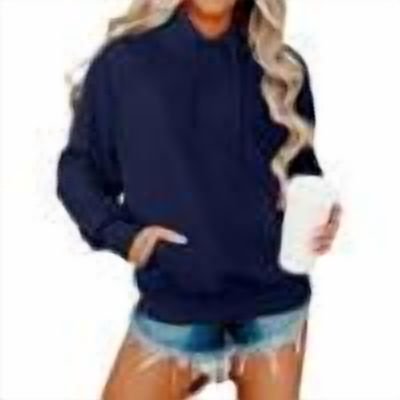 Women's Fashion Long Sleeve Oversized Drop Shoulder Sweatshirts Casual Solid Color Hooded Plush Lightweight Pullover Tops With Pocket