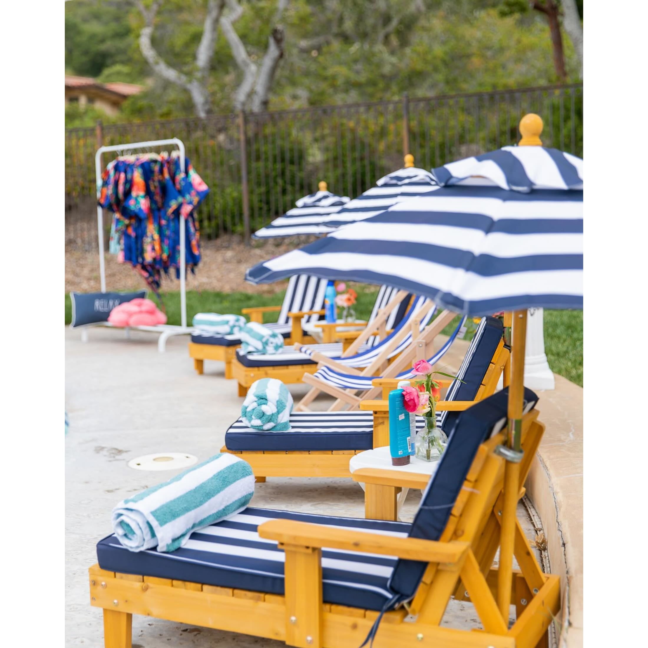 Chaise with umbrella sale