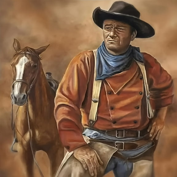 DIY Diamond Painting Kits for Adults Western Cowboy 5D Diamond Art Kits, Full Drill Diamond Painting Kits, Gem Arts and Crafts for Beginner Home Wall Decor
