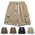 thumbnail image 1 of BADHUB Drawstring Cargo Shorts for Men Big and Tall Elastic Waist Multi Pocket Workout Shorts Quick Dry Active Athletic Shorts Clearance Coffee XXXXXXXXL, 1 of 8