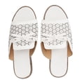 thumbnail image 1 of Pantuflas de plataforma con lazo en la parte delantera para mujer, de color liso, informales, ajustadas, con punta abierta, para verano, color blanco, talla 40, 1 of 15