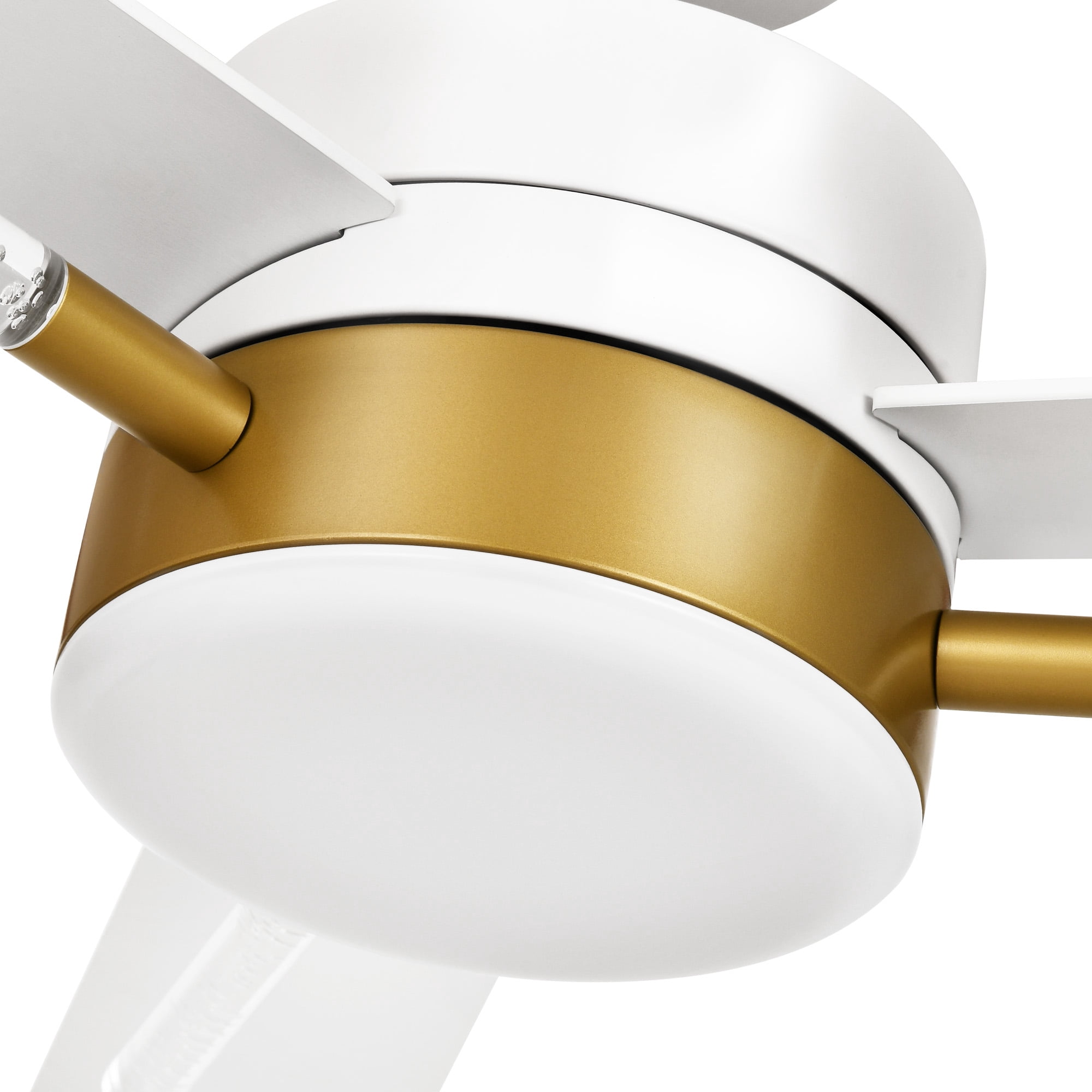 Uforic 60 inch Modern Ceiling Fan with Light and Remote, Crystal Chandeilier Ceiling Fan with 3 Blades,6-speed - White & Gold