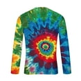 thumbnail image 5 of Tie Dye Tops Mens Long Sleeve Graphic T-Shirts Slim Fit Crew Neck Colorful Workout Casual Sport Tees Tshirts (L, Green), 5 of 5