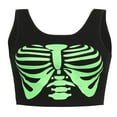 thumbnail image 3 of POINTERTECK Women‘s Rib Knit Sleeveless Skeleton Print Crop Tan Tops, 3 of 6