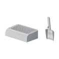 thumbnail image 1 of Accesorio para caja de arena para gatos, contenedor lavable para recolección de arena para gatitos Gris con pala, 1 of 8