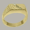 thumbnail image 2 of LBG British Made 18k Yellow Gold Natural Peridot Mens Anniversary Ring - 33 size options - Size 9, 2 of 6