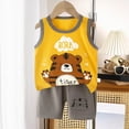 thumbnail image 2 of kaprioy Toddler Baby Boys Summer Outfits Baby Cartoon Print T-Shirt Tops Vest Shorts Suit 2Pcs Cute Baby BoysSummer Clothes For Baby Boys' Clothing Sets, 2 of 5