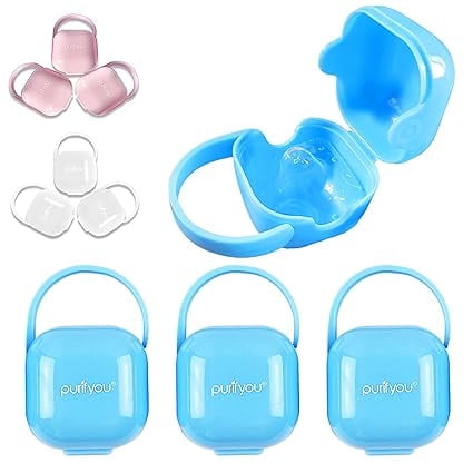 purifyou PurePouch BPA-Free Pacifier and Nipple Shield Cases - Set of 3 Girl | Case for Diaper Bag & Stroller | Pacifier Box for Travel | Keeps Baby’s Binkies Clean and Accessible