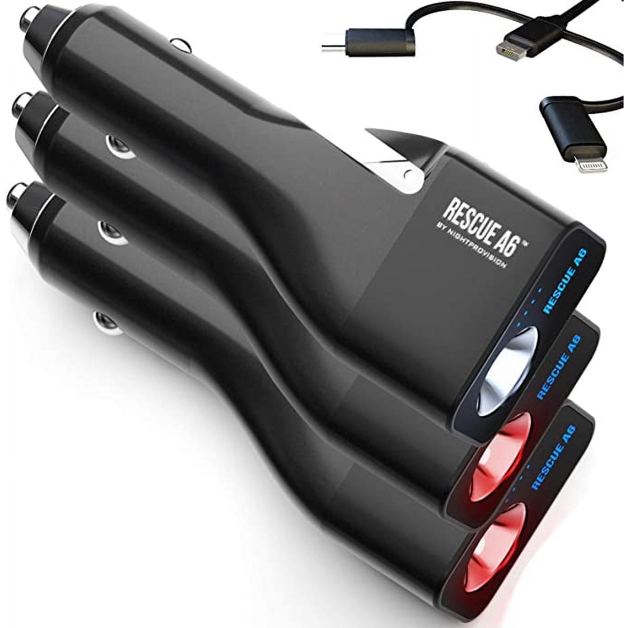 Rescue A6 Car Safety Device For Window Seat Belt USB Charger LED Flashlight