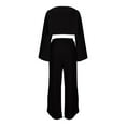 thumbnail image 5 of Ndbuld 2 Piece Sets for Women Summer Vacation 2025 Lounge Outfits Matching Two Pcs Spring Knit Tracksuits Sweat Suits Family Gifts Black L, 5 of 7