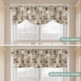 thumbnail image 5 of Coffee Tie Up Valance Curtains for Windows, Kitchen Curtains Window Treatments, Beige Farmhouse Retro Beans Latte Tea Cup Funny Short Window Shades Valances for Bedroom Bathroom Cafe 42"x12", 5 of 8