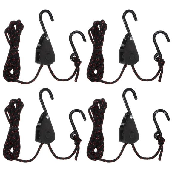 Uxcell 4 pieces 1/8" (4mm) Tie Down Rope Hanger Metal Gears Ratchets 6.6ft (2meter) Strap