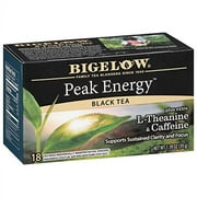 Bigelow Tea Peak Energy plus extra L-Theanine & Caffeine, 18 Count (Pack of 6), 108 Total Tea Bags